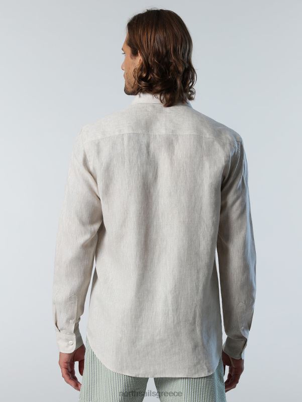 γρ North Sails άνδρες λινό πουκάμισο περιστέρι NZP8225 είδη ένδυσης