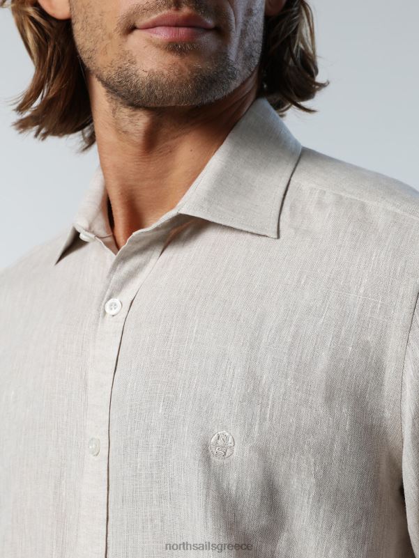 γρ North Sails άνδρες λινό πουκάμισο περιστέρι NZP8225 είδη ένδυσης