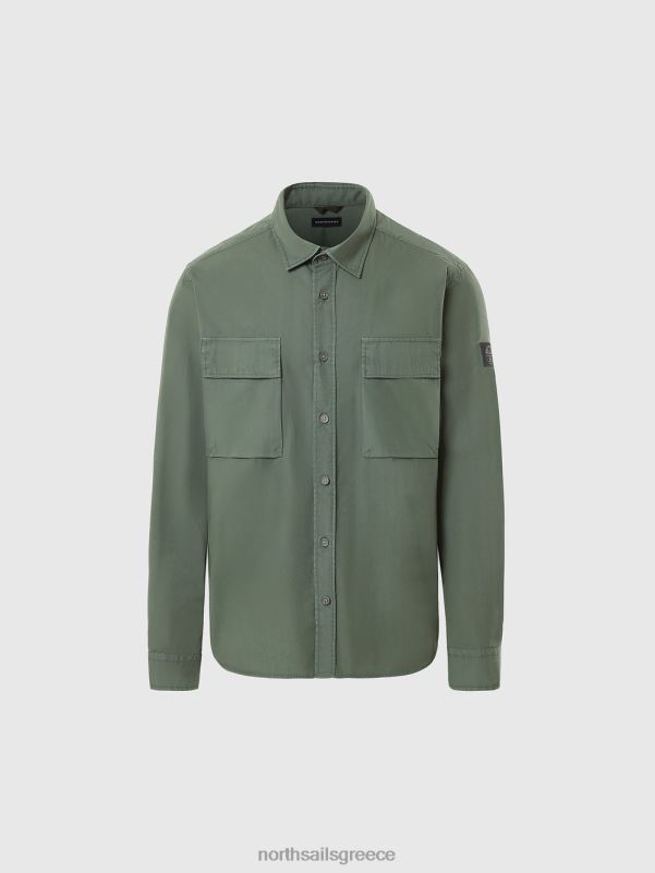 γρ North Sails άνδρες μπλούζα από ποπλίνα στρατιωτικό πράσινο NZP8228 είδη ένδυσης