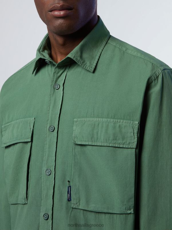 γρ North Sails άνδρες μπλούζα από ποπλίνα στρατιωτικό πράσινο NZP8228 είδη ένδυσης