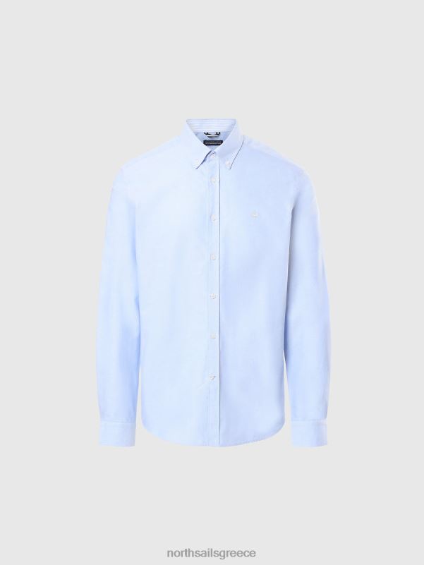 γρ North Sails άνδρες βαμβακερό πουκάμισο γαλάζιο NZP8232 είδη ένδυσης