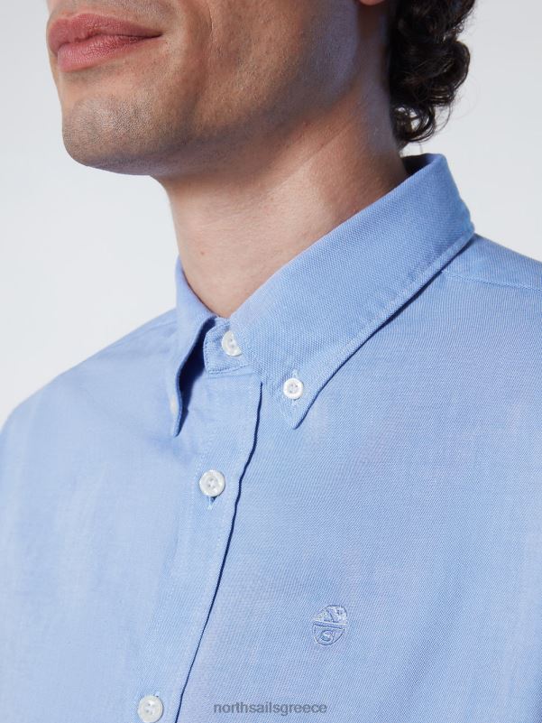 γρ North Sails άνδρες βαμβακερό πουκάμισο γαλάζιο NZP8232 είδη ένδυσης