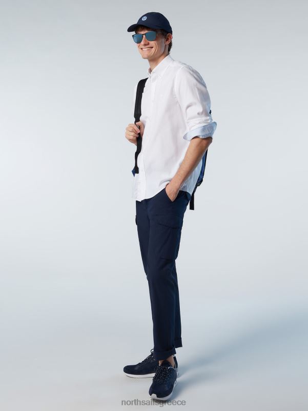 γρ North Sails άνδρες βαμβακερό πουκάμισο άσπρο NZP8233 είδη ένδυσης