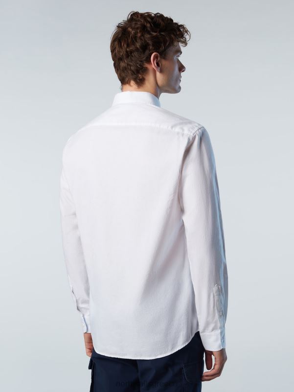 γρ North Sails άνδρες βαμβακερό πουκάμισο άσπρο NZP8233 είδη ένδυσης