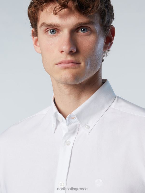 γρ North Sails άνδρες βαμβακερό πουκάμισο άσπρο NZP8233 είδη ένδυσης