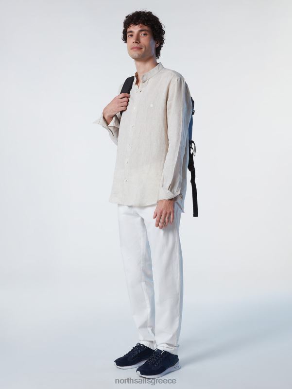 γρ North Sails άνδρες πουκάμισο με γιακά μανταρίνι περιστέρι NZP8234 είδη ένδυσης