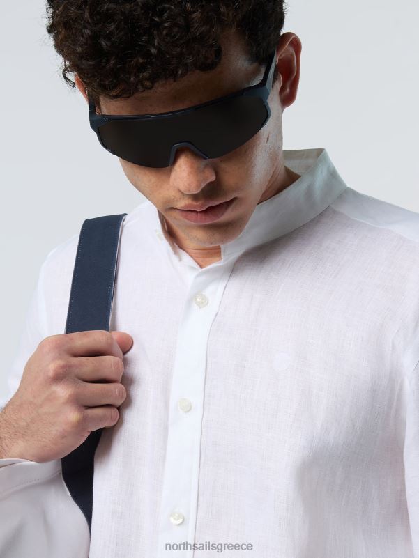 γρ North Sails άνδρες πουκάμισο με γιακά μανταρίνι άσπρο NZP8237 είδη ένδυσης