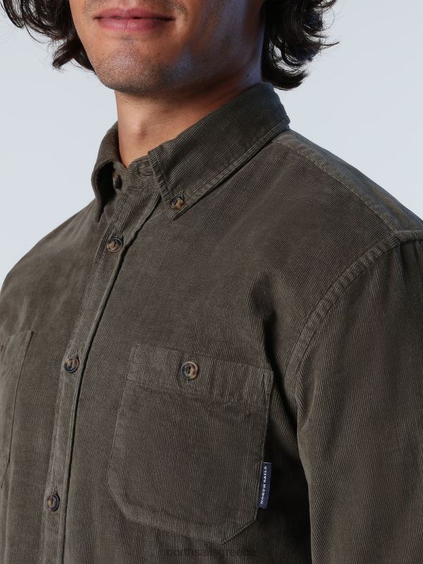 γρ North Sails άνδρες κοτλέ πουκάμισο πράσινο κισσό NZP8968 είδη ένδυσης