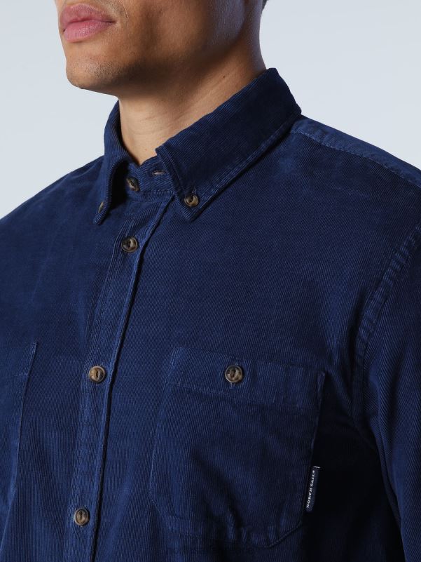 γρ North Sails άνδρες κοτλέ πουκάμισο ναυτικό μπλε NZP8970 είδη ένδυσης