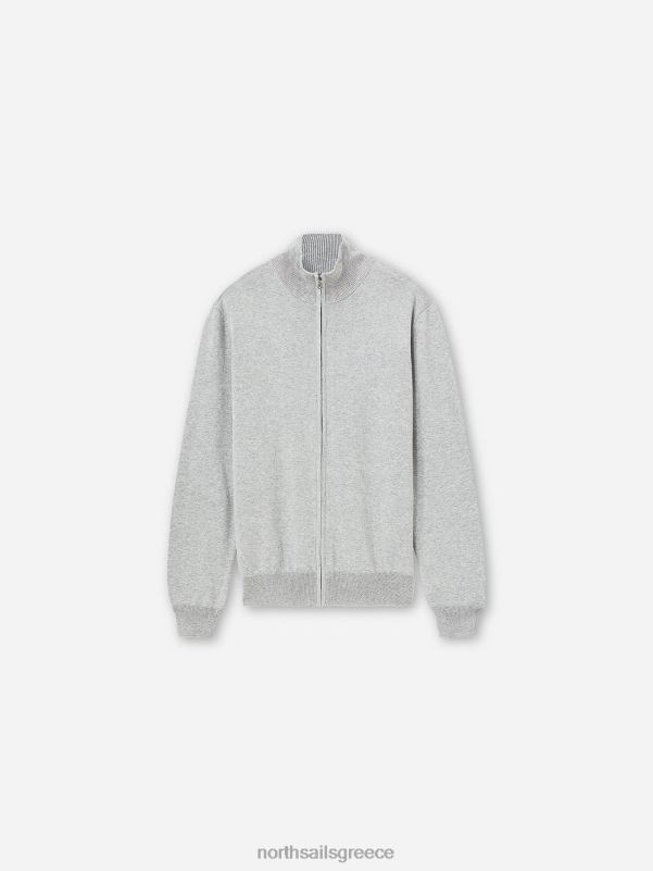 γρ North Sails άνδρες ζακέτα με ψηλό λαιμό γκρι μελανζέ NZP81067 είδη ένδυσης