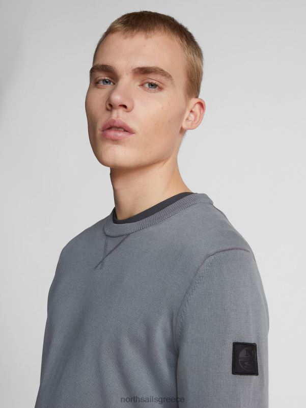 γρ North Sails άνδρες μπλούζα από οργανικό βαμβάκι γκρι βιολετί NZP81248 είδη ένδυσης