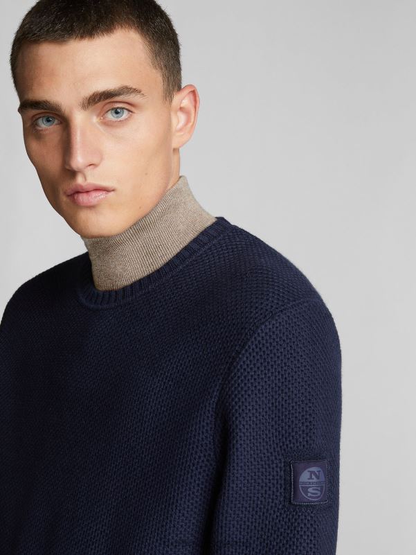 γρ North Sails άνδρες βαμβακερό και μάλλινο μπλουζάκι ναυτικό μπλε NZP81309 είδη ένδυσης