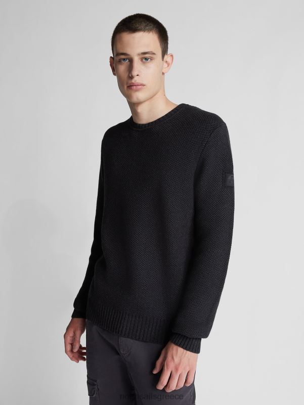 γρ North Sails άνδρες βαμβακερό και μάλλινο μπλουζάκι σκούρο γκρι μελανζέ NZP81310 είδη ένδυσης