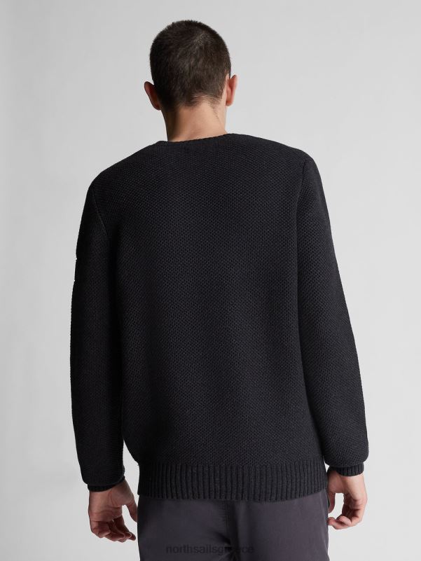 γρ North Sails άνδρες βαμβακερό και μάλλινο μπλουζάκι σκούρο γκρι μελανζέ NZP81310 είδη ένδυσης