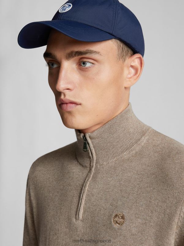 γρ North Sails άνδρες βραχυκυκλωτήρα με μισό φερμουάρ απολιθωμένη μελάγχη NZP81318 είδη ένδυσης