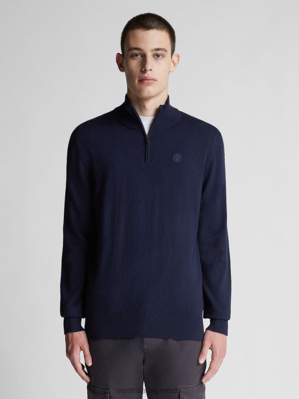 γρ North Sails άνδρες βραχυκυκλωτήρα με μισό φερμουάρ ναυτικό μπλε NZP81320 είδη ένδυσης