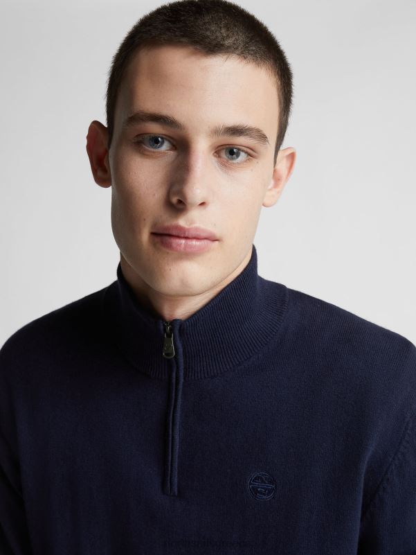 γρ North Sails άνδρες βραχυκυκλωτήρα με μισό φερμουάρ ναυτικό μπλε NZP81320 είδη ένδυσης