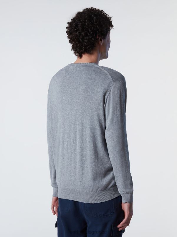 γρ North Sails άνδρες ζακέτα από οργανικό βαμβάκι γκρι μελανζέ NZP8241 είδη ένδυσης