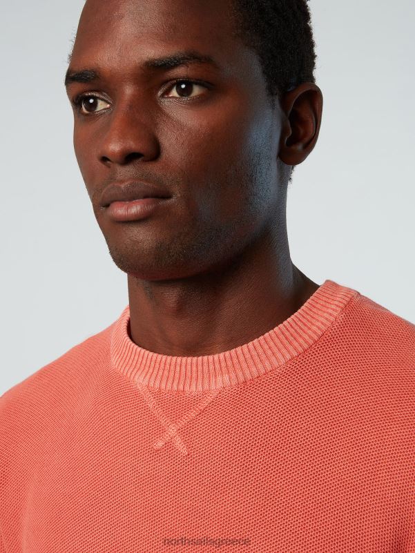 γρ North Sails άνδρες λαιμόκοψη από οργανικό βαμβάκι καρυκευμένο κοράλλι NZP8243 είδη ένδυσης