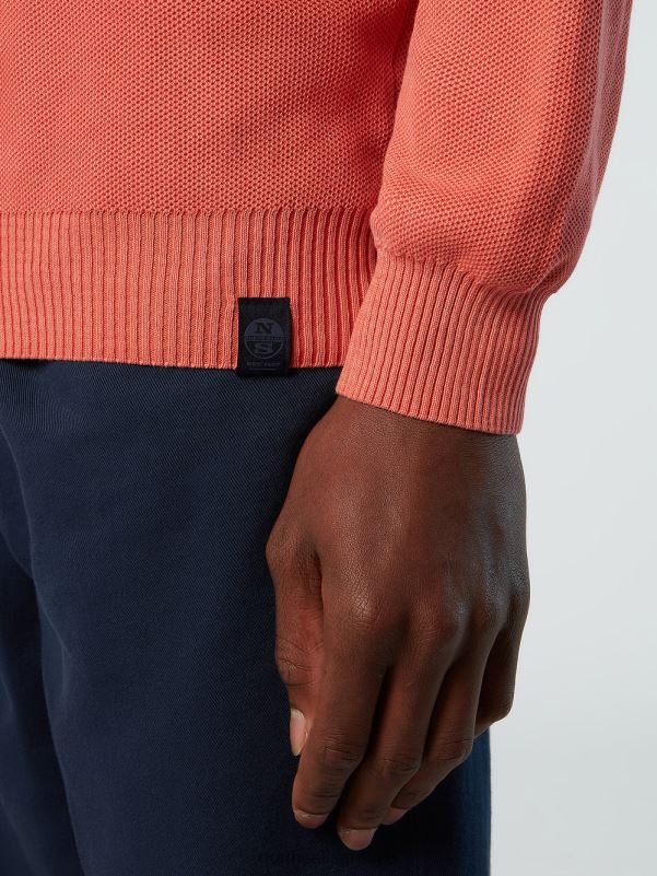 γρ North Sails άνδρες λαιμόκοψη από οργανικό βαμβάκι καρυκευμένο κοράλλι NZP8243 είδη ένδυσης