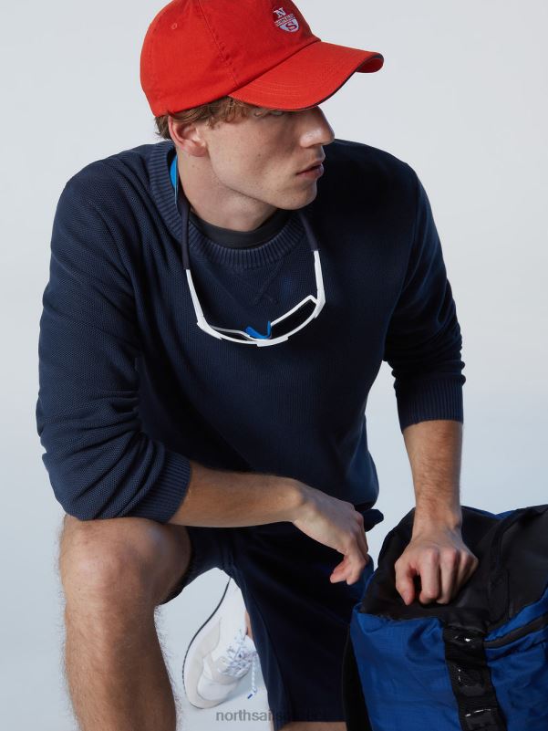 γρ North Sails άνδρες λαιμόκοψη από οργανικό βαμβάκι ναυτικό μπλε NZP8244 είδη ένδυσης