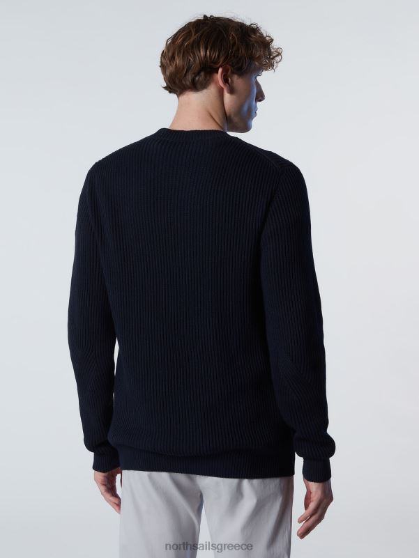 γρ North Sails άνδρες ραβδωτός λαιμός πληρώματος ναυτικό μπλε NZP8248 είδη ένδυσης