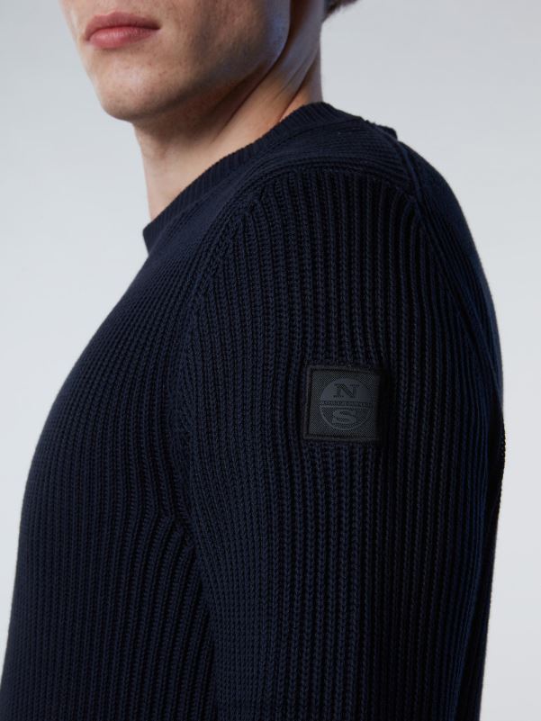 γρ North Sails άνδρες ραβδωτός λαιμός πληρώματος ναυτικό μπλε NZP8248 είδη ένδυσης