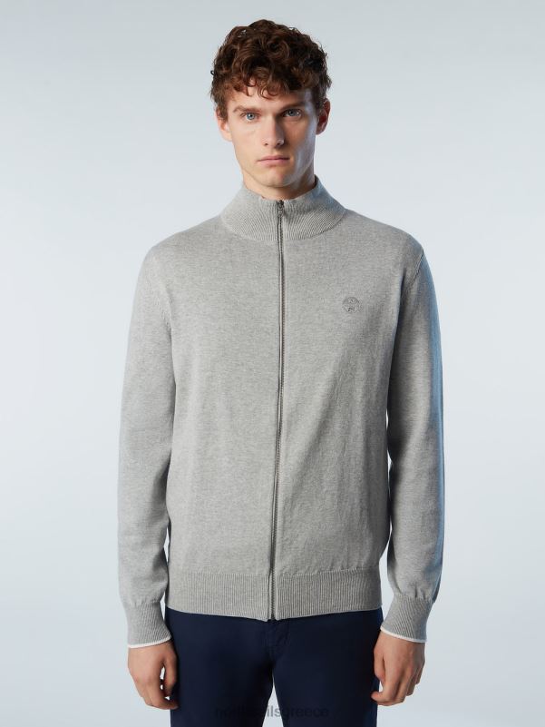 γρ North Sails άνδρες ζακέτα με φερμουάρ γκρι μελανζέ NZP8251 είδη ένδυσης