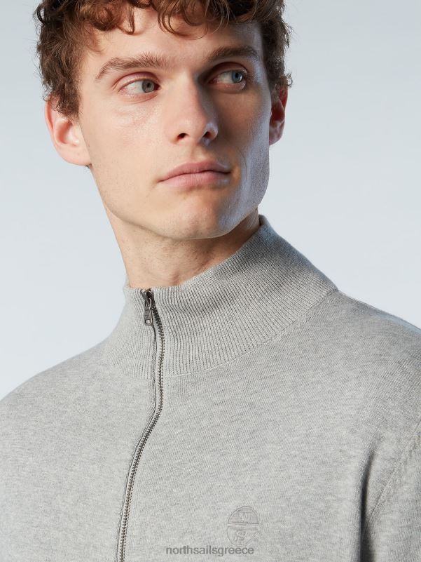 γρ North Sails άνδρες ζακέτα με φερμουάρ γκρι μελανζέ NZP8251 είδη ένδυσης