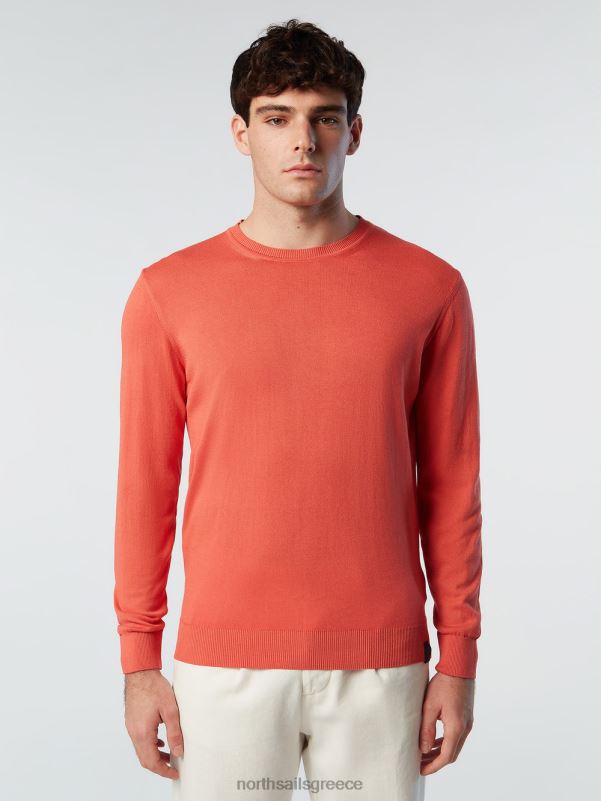 γρ North Sails άνδρες καινούργιο βραχυκυκλωτήρα με λαιμόκοψη καρυκευμένο κοράλλι NZP8252 είδη ένδυσης