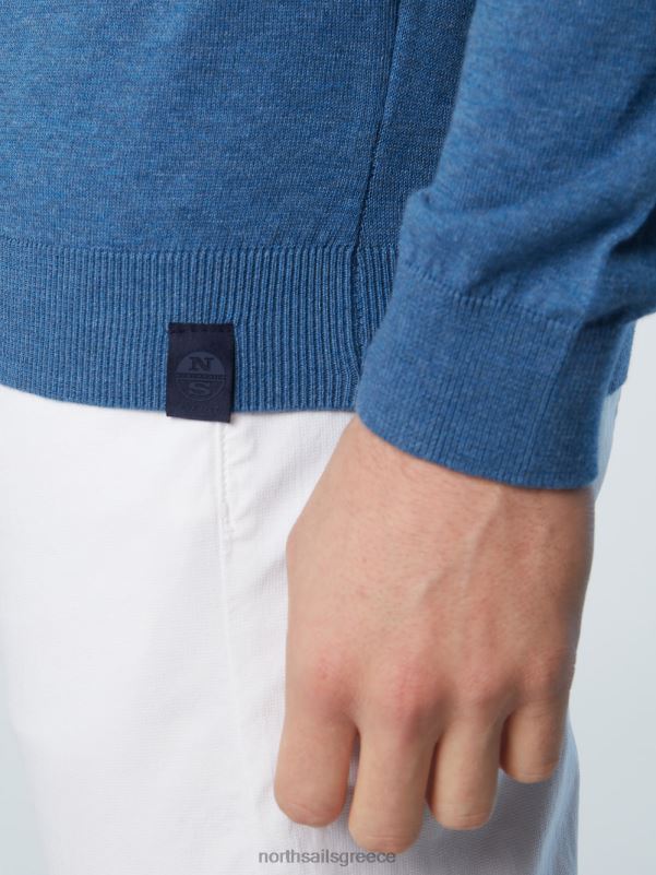 γρ North Sails άνδρες καινούργιο βραχυκυκλωτήρα με λαιμόκοψη μπλε μελανζέ NZP8253 είδη ένδυσης