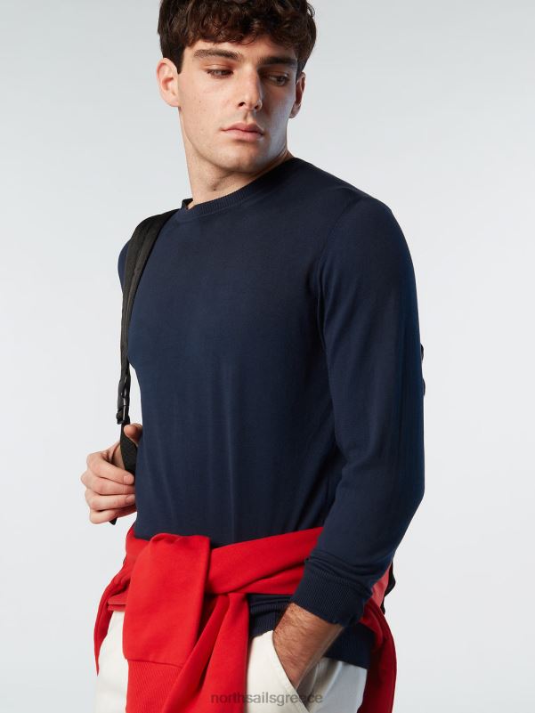 γρ North Sails άνδρες καινούργιο βραχυκυκλωτήρα με λαιμόκοψη ναυτικό μπλε NZP8254 είδη ένδυσης