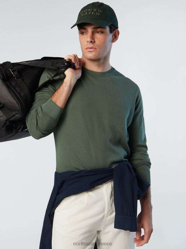γρ North Sails άνδρες καινούργιο βραχυκυκλωτήρα με λαιμόκοψη στρατιωτικό πράσινο NZP8255 είδη ένδυσης