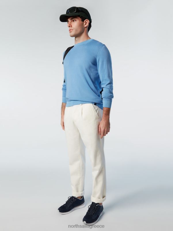 γρ North Sails άνδρες καινούργιο βραχυκυκλωτήρα με λαιμόκοψη γαλάζιο του αραβοσίτου NZP8256 είδη ένδυσης