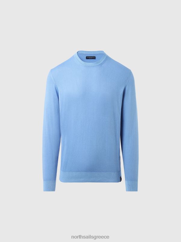 γρ North Sails άνδρες καινούργιο βραχυκυκλωτήρα με λαιμόκοψη γαλάζιο του αραβοσίτου NZP8256 είδη ένδυσης