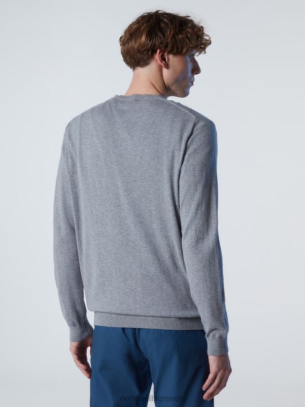 γρ North Sails άνδρες καινούργιο βραχυκυκλωτήρα με λαιμόκοψη γκρι μελανζέ NZP8257 είδη ένδυσης