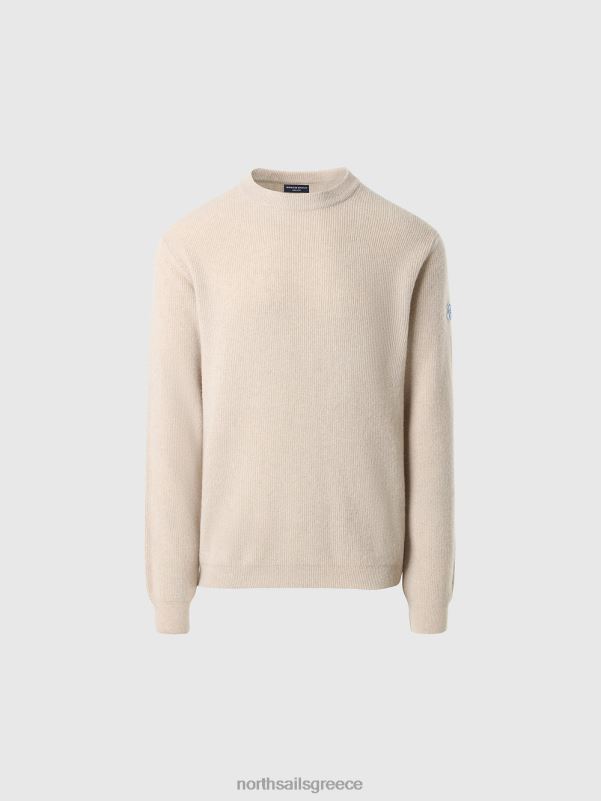 γρ North Sails άνδρες καινούργιο βραχυκυκλωτήρα με λαιμόκοψη χειμωνιάτικο μπεζ NZP8675 είδη ένδυσης