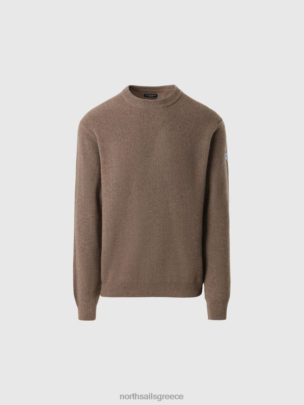 γρ North Sails άνδρες καινούργιο βραχυκυκλωτήρα με λαιμόκοψη απολιθωμένη μελάγχη NZP8677 είδη ένδυσης