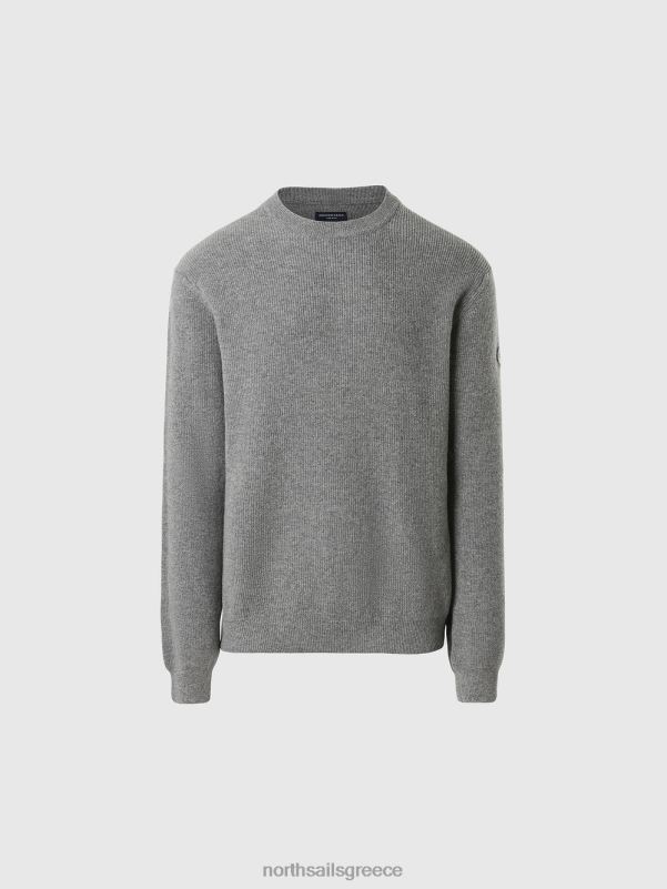 γρ North Sails άνδρες καινούργιο βραχυκυκλωτήρα με λαιμόκοψη γκρι μελανζέ NZP8681 είδη ένδυσης