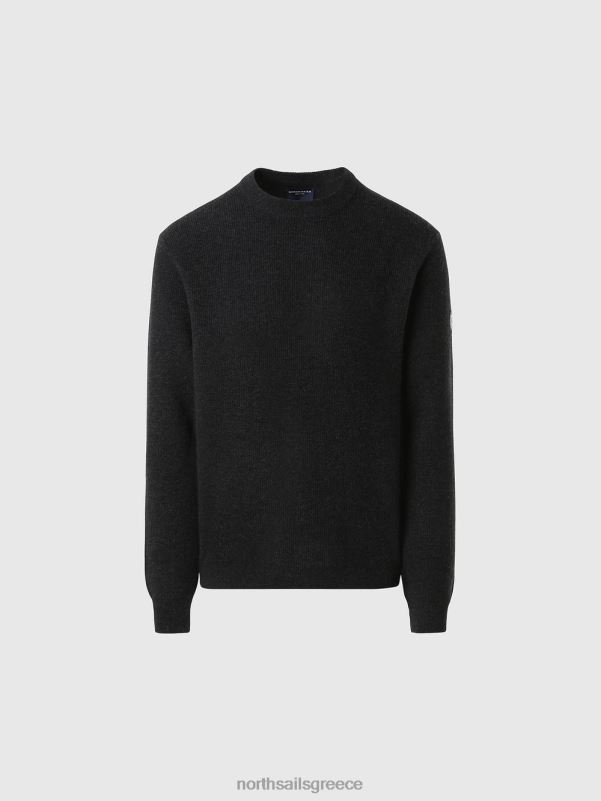 γρ North Sails άνδρες καινούργιο βραχυκυκλωτήρα με λαιμόκοψη σκούρο γκρι μελανζέ NZP8682 είδη ένδυσης