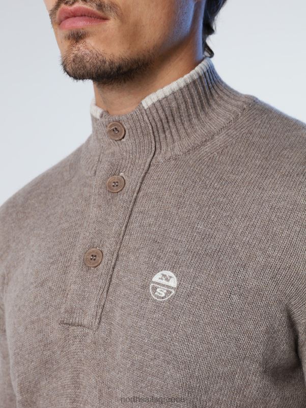 γρ North Sails άνδρες άλτης με κουμπιά απολιθωμένη μελάγχη NZP8725 είδη ένδυσης