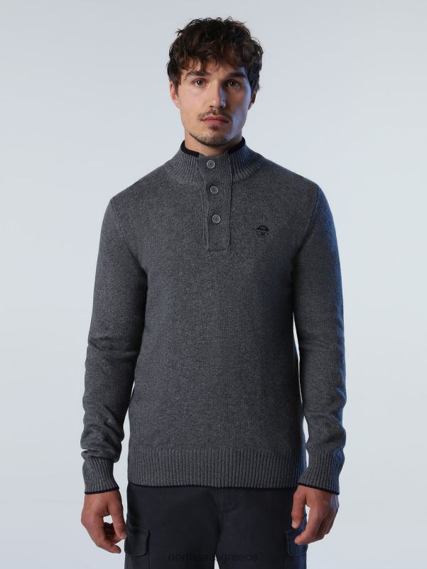 γρ North Sails άνδρες άλτης με κουμπιά μεσαίο γκρι μελανζέ NZP8729 είδη ένδυσης