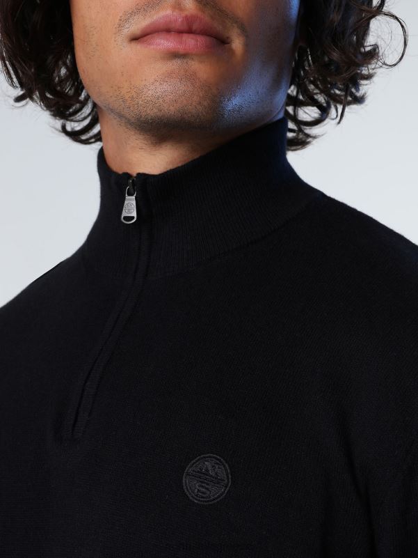 γρ North Sails άνδρες βραχυκυκλωτήρα με μισό φερμουάρ μαύρος NZP8733 είδη ένδυσης