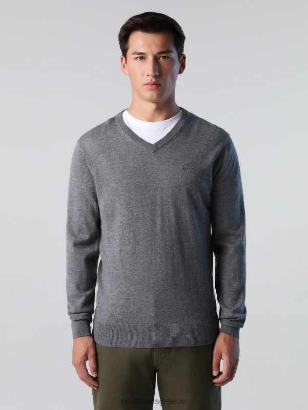 γρ North Sails άνδρες άλτης με λαιμόκοψη μεσαίο γκρι μελανζέ NZP8779 είδη ένδυσης