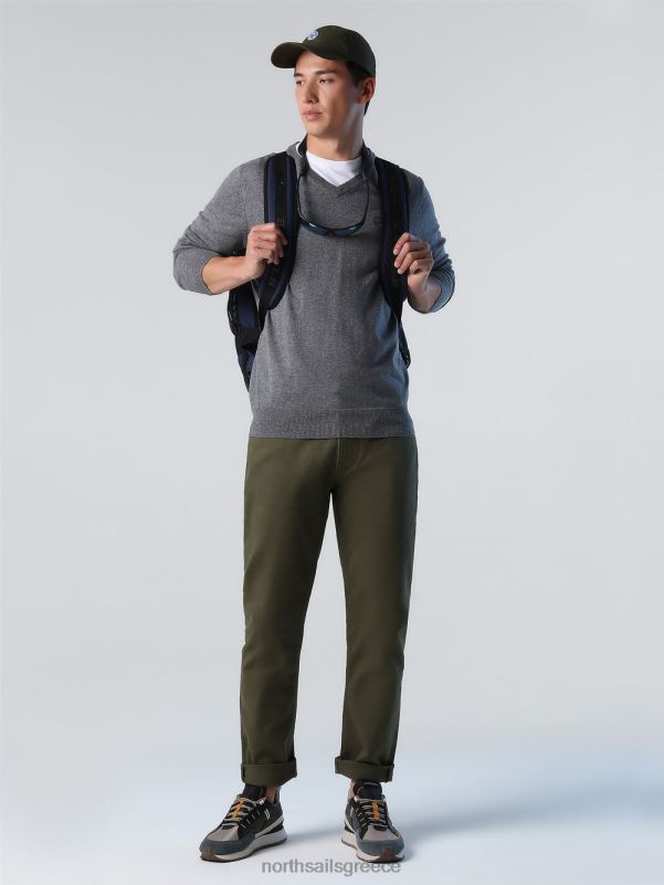γρ North Sails άνδρες άλτης με λαιμόκοψη μεσαίο γκρι μελανζέ NZP8779 είδη ένδυσης