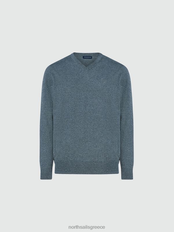 γρ North Sails άνδρες άλτης με λαιμόκοψη μεσαίο γκρι μελανζέ NZP8779 είδη ένδυσης