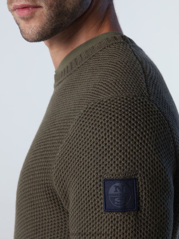 γρ North Sails άνδρες γεφυρωτή βελονιά κηρήθρας πράσινο κισσό NZP8896 είδη ένδυσης