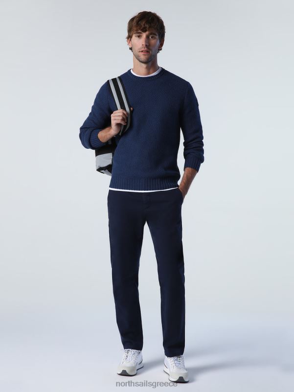 γρ North Sails άνδρες γεφυρωτή βελονιά κηρήθρας σκούρο τζιν NZP8898 είδη ένδυσης