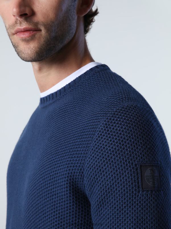 γρ North Sails άνδρες γεφυρωτή βελονιά κηρήθρας σκούρο τζιν NZP8898 είδη ένδυσης