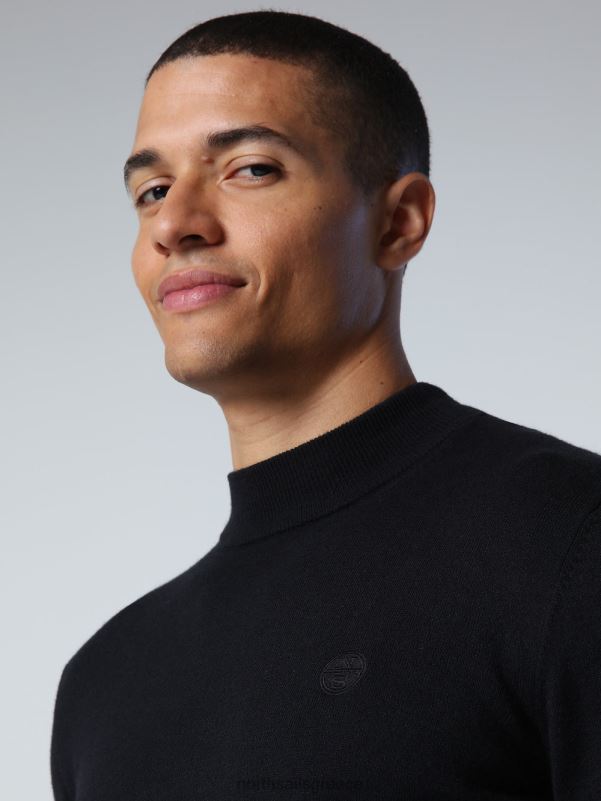 γρ North Sails άνδρες βαμβακερό και μάλλινο μπλουζάκι μαύρος NZP8902 είδη ένδυσης